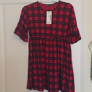 Boohoo tartan tunic